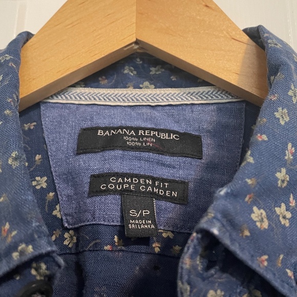 Banana Republic Floral Print Linen Shirt - Small - Picture 3 of 6